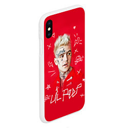 Чехол iPhone XS Max матовый Lil Peep: Red Style, цвет: 3D-белый — фото 2