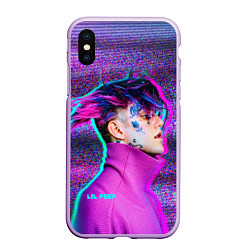 Чехол iPhone XS Max матовый Lil Peep: Glitch, цвет: 3D-сиреневый