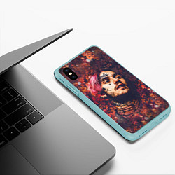 Чехол iPhone XS Max матовый Lil Peep: Cry baby, цвет: 3D-мятный — фото 2