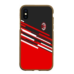 Чехол iPhone XS Max матовый АC Milan: R&G, цвет: 3D-коричневый