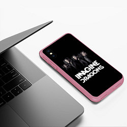 Чехол iPhone XS Max матовый Imagine Dragons: Boy Band, цвет: 3D-малиновый — фото 2