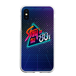 Чехол iPhone XS Max матовый Stay in the 80s, цвет: 3D-белый