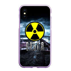 Чехол iPhone XS Max матовый STALKER - ОЛЬГА, цвет: 3D-сиреневый