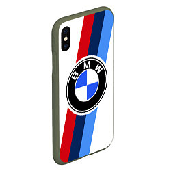 Чехол iPhone XS Max матовый BMW M: White Sport, цвет: 3D-темно-зеленый — фото 2