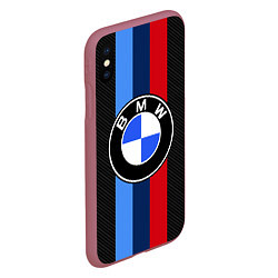 Чехол iPhone XS Max матовый BMW SPORT, цвет: 3D-малиновый — фото 2