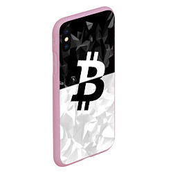 Чехол iPhone XS Max матовый Bitcoin: Poly Style, цвет: 3D-розовый — фото 2