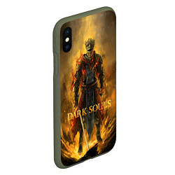 Чехол iPhone XS Max матовый Dark Souls: Flame Knight, цвет: 3D-темно-зеленый — фото 2
