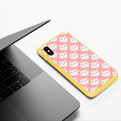 Чехол iPhone XS Max матовый Нежная кися, цвет: 3D-желтый — фото 2