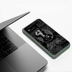 Чехол iPhone XS Max матовый AC/DC: Black Devil, цвет: 3D-темно-зеленый — фото 2