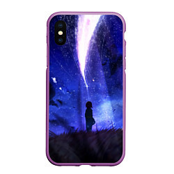 Чехол iPhone XS Max матовый Your Name, цвет: 3D-фиолетовый