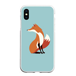 Чехол iPhone XS Max матовый Minimal Fox, цвет: 3D-белый