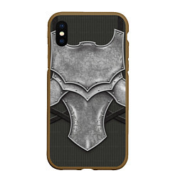 Чехол iPhone XS Max матовый Рыцарь в доспехах, цвет: 3D-коричневый