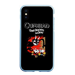 Чехол iPhone XS Max матовый Cuphead: Hell Devil, цвет: 3D-голубой