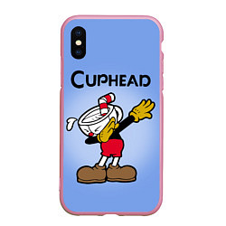 Чехол iPhone XS Max матовый Cuphead Dab, цвет: 3D-розовый