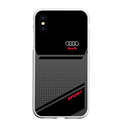 Чехол iPhone XS Max матовый Audi: Crey & Black, цвет: 3D-белый