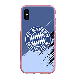 Чехол iPhone XS Max матовый FC Bayern Munchen: Abstract style, цвет: 3D-розовый