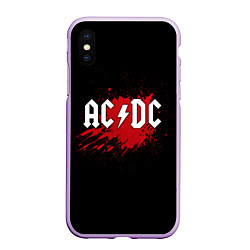 Чехол iPhone XS Max матовый AC/DC: Red Spot, цвет: 3D-сиреневый