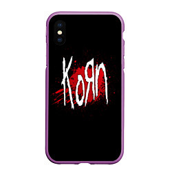 Чехол iPhone XS Max матовый Korn: Blood, цвет: 3D-фиолетовый