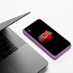 Чехол iPhone XS Max матовый Sum 41: Hot Blood, цвет: 3D-фиолетовый — фото 2