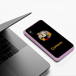 Чехол iPhone XS Max матовый Cuphead: Black Mugman, цвет: 3D-сиреневый — фото 2