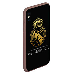 Чехол iPhone XS Max матовый FC Real Madrid: Gold Edition, цвет: 3D-коричневый — фото 2