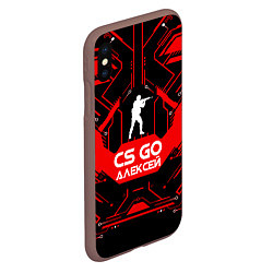 Чехол iPhone XS Max матовый CS:GO - Алексей, цвет: 3D-коричневый — фото 2