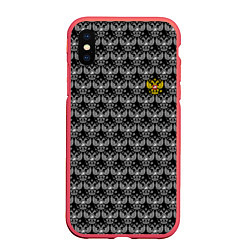 Чехол iPhone XS Max матовый Russia Pattern, цвет: 3D-красный