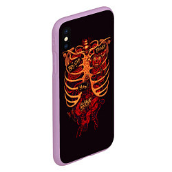 Чехол iPhone XS Max матовый Человеческий скелет, цвет: 3D-сиреневый — фото 2