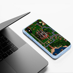 Чехол iPhone XS Max матовый Heroes III: Map, цвет: 3D-голубой — фото 2