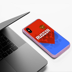 Чехол iPhone XS Max матовый Russia Red & Blue, цвет: 3D-сиреневый — фото 2