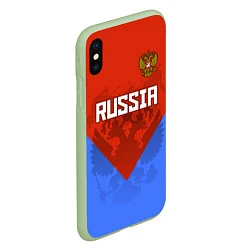 Чехол iPhone XS Max матовый Russia Red & Blue, цвет: 3D-салатовый — фото 2