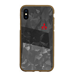 Чехол iPhone XS Max матовый MITSUBISHI SPORT, цвет: 3D-коричневый