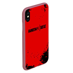 Чехол iPhone XS Max матовый Rainbow Six Siege: Blood Style, цвет: 3D-малиновый — фото 2