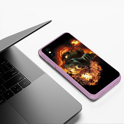 Чехол iPhone XS Max матовый Армейский медведь, цвет: 3D-сиреневый — фото 2