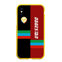 Чехол iPhone XS Max матовый Dagestan, цвет: 3D-желтый