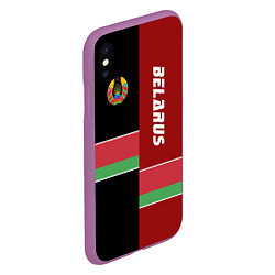 Чехол iPhone XS Max матовый Belarus Style, цвет: 3D-фиолетовый — фото 2