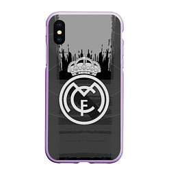 Чехол iPhone XS Max матовый FC Real Madrid: Grey Abstract