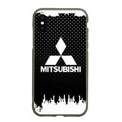 Чехол iPhone XS Max матовый Mitsubishi: Black Side, цвет: 3D-темно-зеленый
