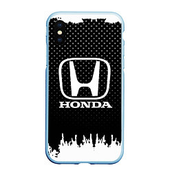 Чехол iPhone XS Max матовый Honda: Black Side, цвет: 3D-голубой