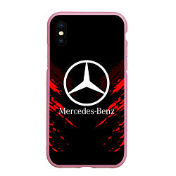 Чехол iPhone XS Max матовый Mercedes-Benz: Red Anger, цвет: 3D-розовый