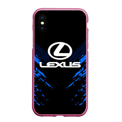 Чехол iPhone XS Max матовый Lexus: Blue Anger, цвет: 3D-малиновый