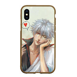 Чехол iPhone XS Max матовый Sakata Gintoki, цвет: 3D-коричневый