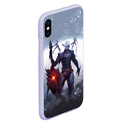 Чехол iPhone XS Max матовый Dark Knight, цвет: 3D-светло-сиреневый — фото 2