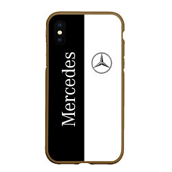 Чехол iPhone XS Max матовый Mercedes B&W, цвет: 3D-коричневый