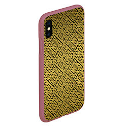 Чехол iPhone XS Max матовый Обережная вышивка, цвет: 3D-малиновый — фото 2