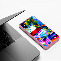 Чехол iPhone XS Max матовый Фантастическая палитра, цвет: 3D-малиновый — фото 2