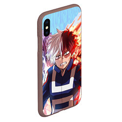 Чехол iPhone XS Max матовый My Hero Academia напрягся, цвет: 3D-коричневый — фото 2