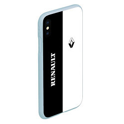 Чехол iPhone XS Max матовый Renault: Black & White, цвет: 3D-голубой — фото 2