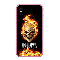 Чехол iPhone XS Max матовый In Flames, цвет: 3D-розовый