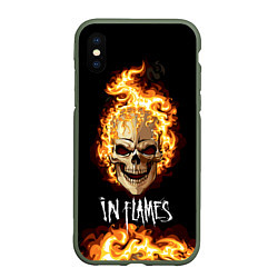 Чехол iPhone XS Max матовый In Flames, цвет: 3D-темно-зеленый